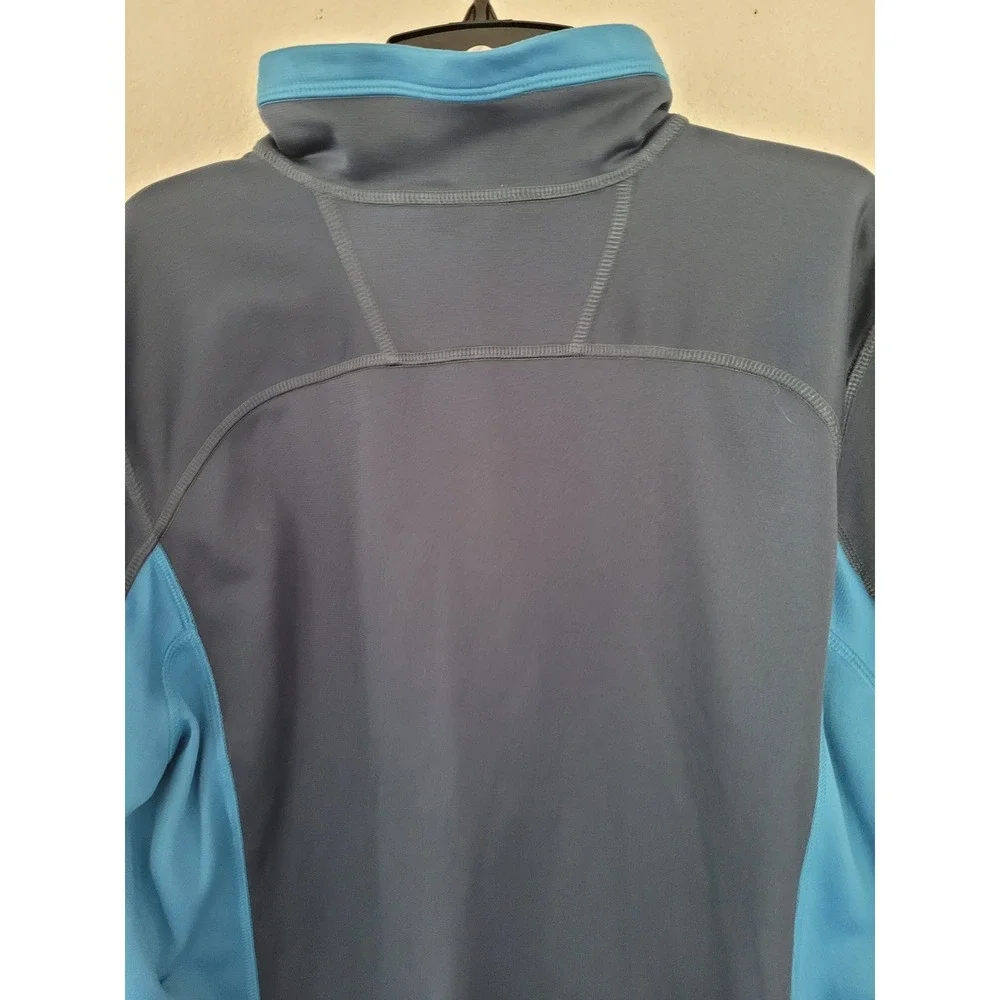 The North Face Men Quarter Zip Pullover Blue Colorblock Performance Fleece M #22